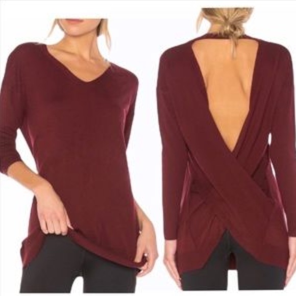 Revolve Vimmia Reversible Burgundy Activewear Sweater Sz S - Picture 1 of 8